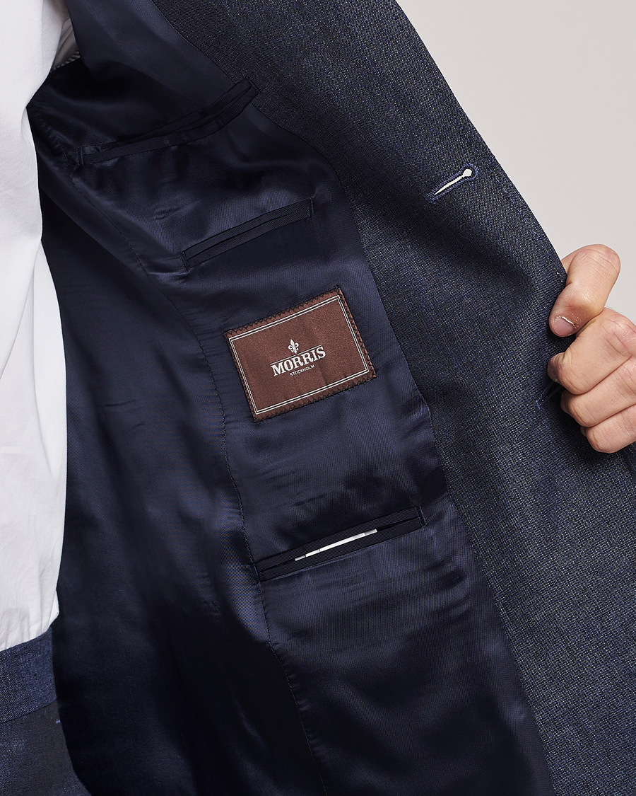 Herre | Blazere & jakker | Morris Heritage | Mike Patch Pocket Linen Suit Blazer Navy