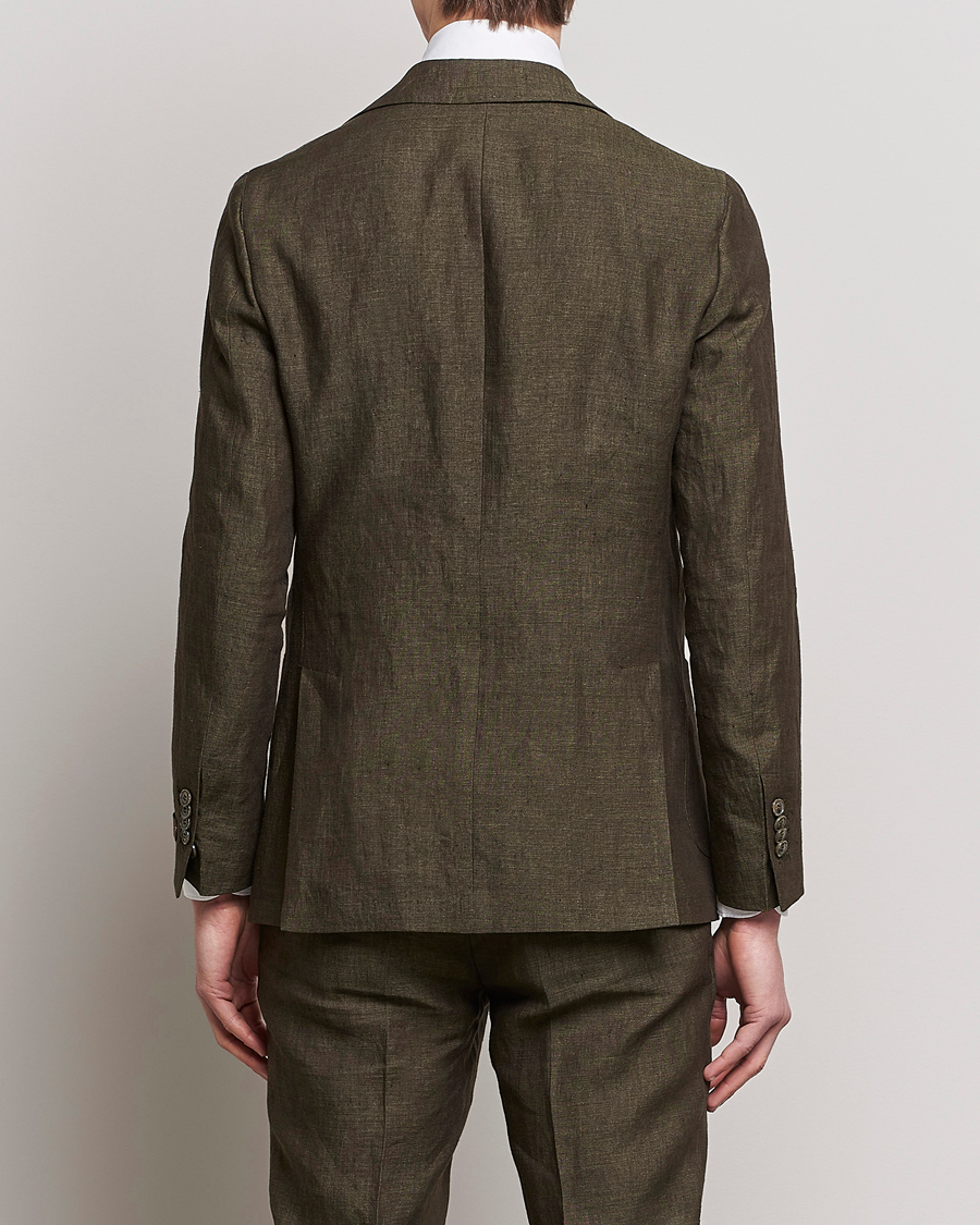 Herre | Blazere & jakker | Morris Heritage | Mike Patch Pocket Linen Suit Blazer Olive