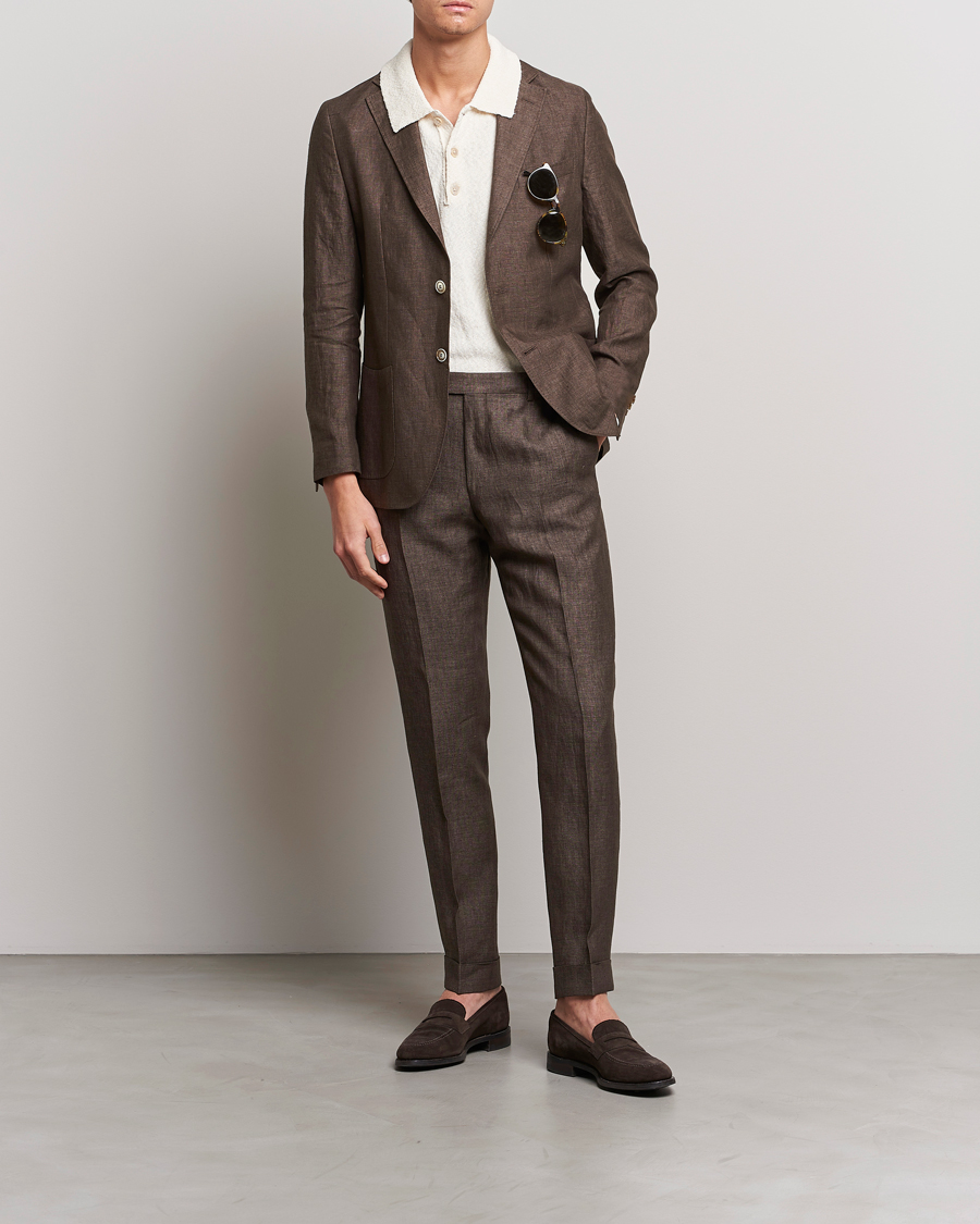 Herre | Blazere & jakker | Morris Heritage | Mike Patch Pocket Linen Suit Blazer Brown