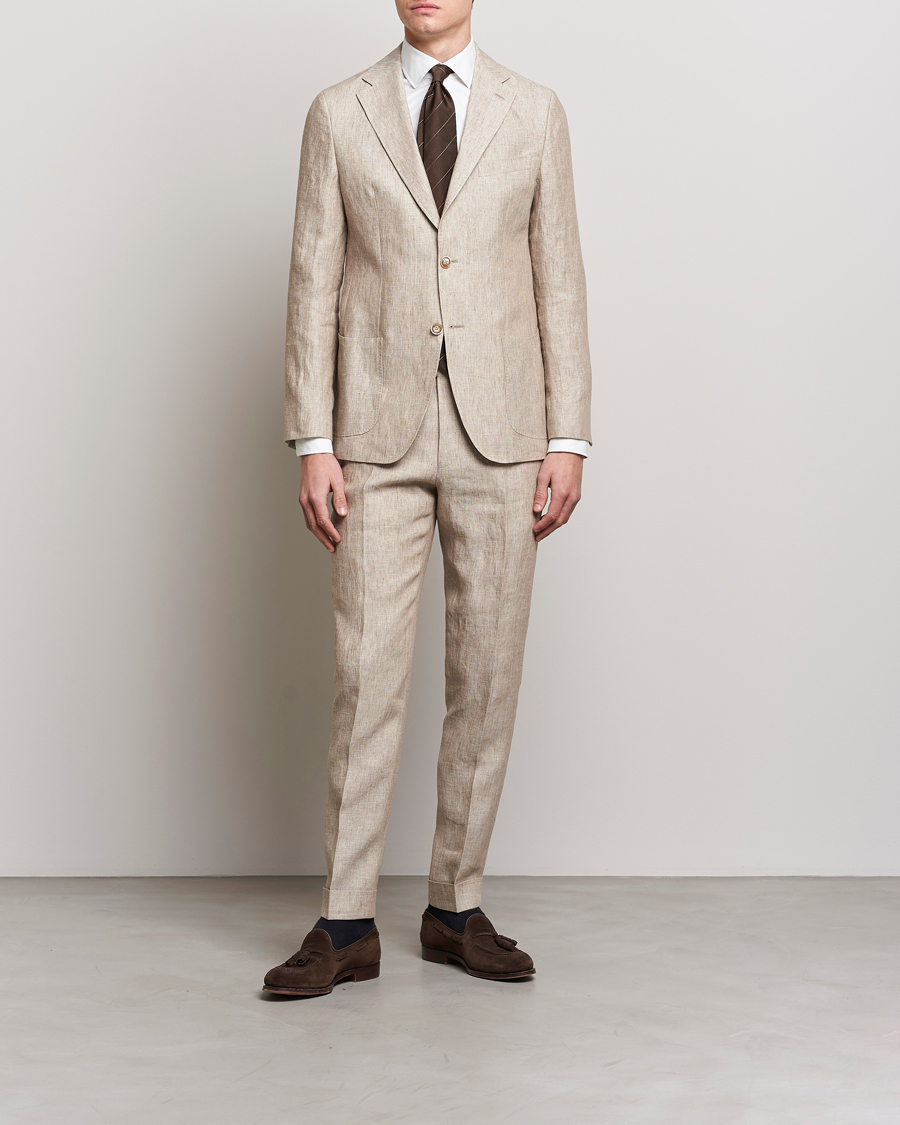 Herre | Bukser | Morris Heritage | Jack Linen Suit Trousers Beige