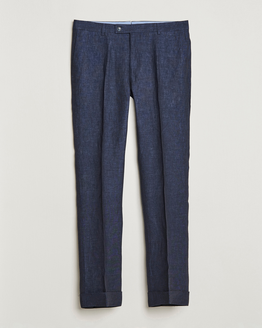 Herre | Bukser | Morris Heritage | Jack Linen Suit Trousers Navy