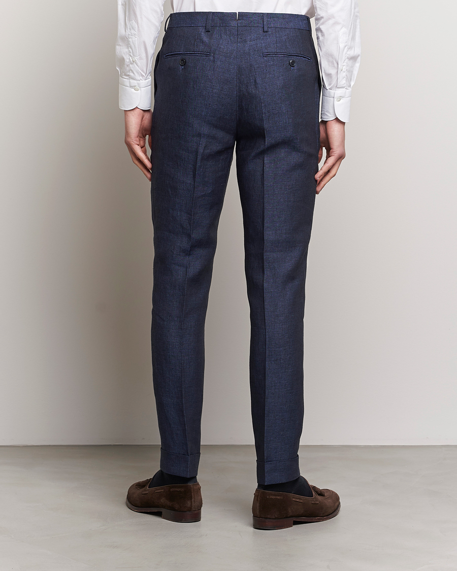 Herre | Bukser | Morris Heritage | Jack Linen Suit Trousers Navy