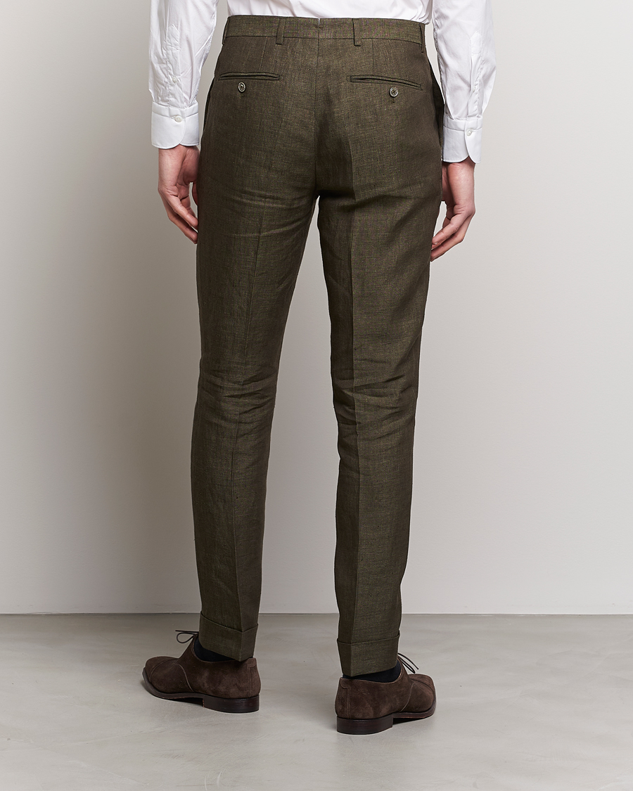 Herre | Bukser | Morris Heritage | Jack Linen Suit Trousers Olive