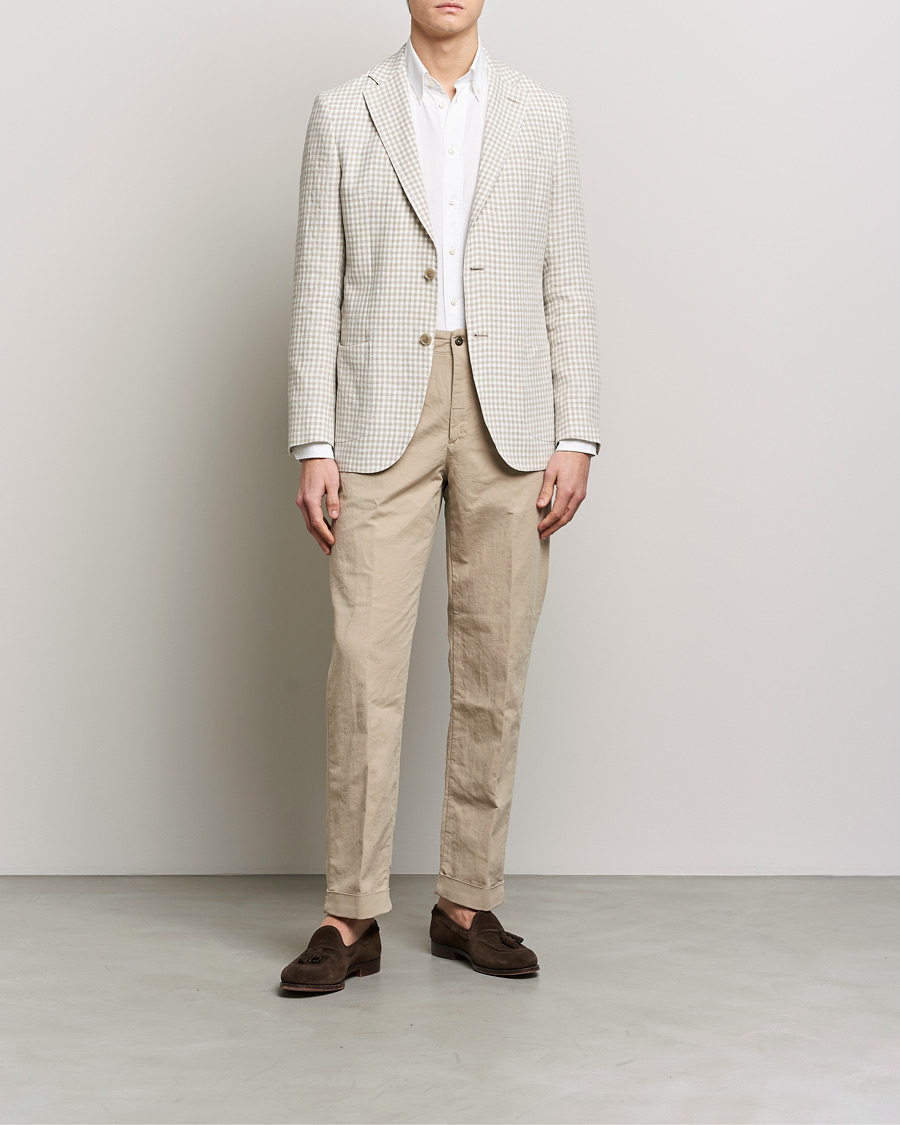 Herre | Blazere & jakker | Morris Heritage | Mike Check Linen Blazer Off White