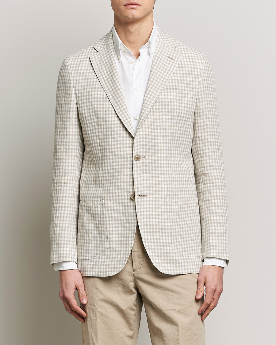 Herre | Blazere & jakker | Morris Heritage | Mike Check Linen Blazer Off White