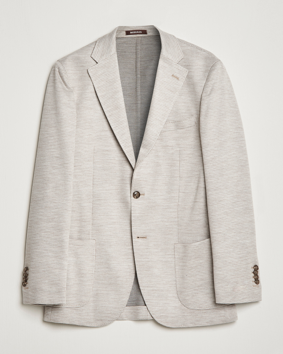Herre | Blazere & jakker | Morris Heritage | Mike Dogtooth Jersey Blazer Beige