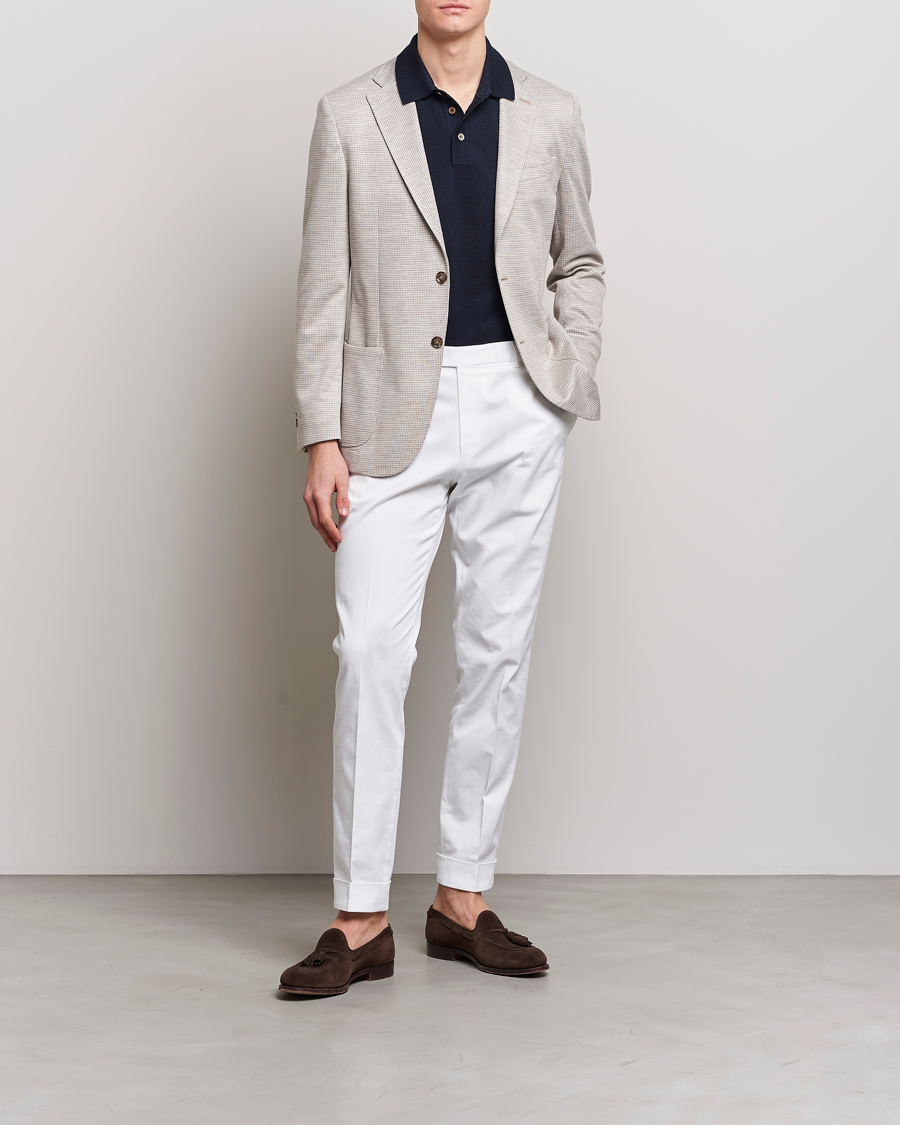 Herre | Blazere & jakker | Morris Heritage | Mike Dogtooth Jersey Blazer Beige