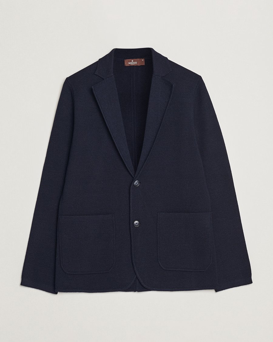 Herre | Blazere & jakker | Morris Heritage | Knitted Wool Blazer Navy