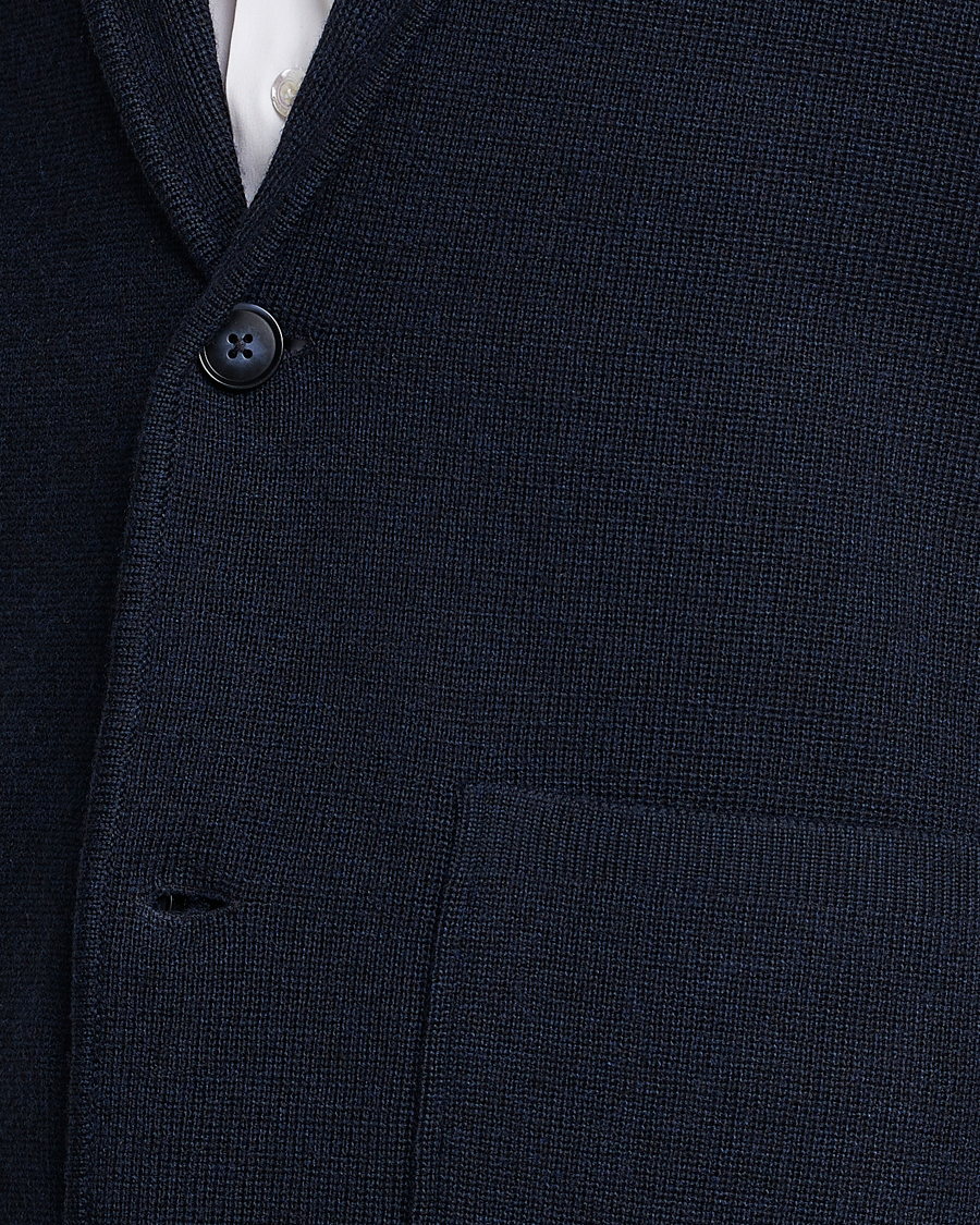 Herre | Blazere & jakker | Morris Heritage | Knitted Wool Blazer Navy