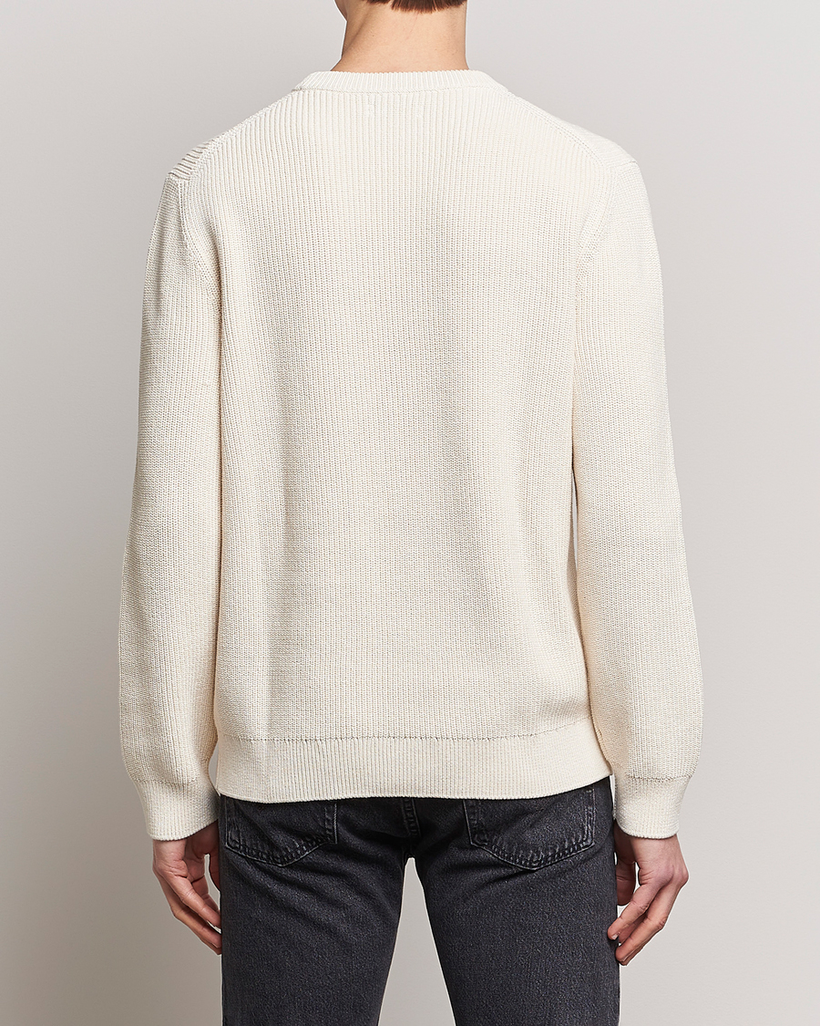 Herre | Trøjer | Nudie Jeans | August Cotton Rib Knitted Sweater Chalk White