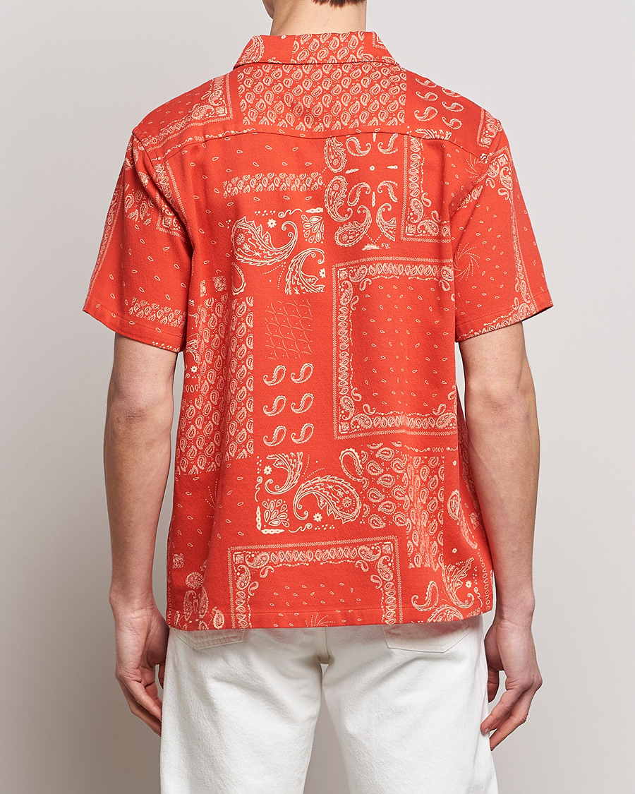 Herre | Skjorter | Nudie Jeans | Aron Printed Short Sleeve Shirt Red