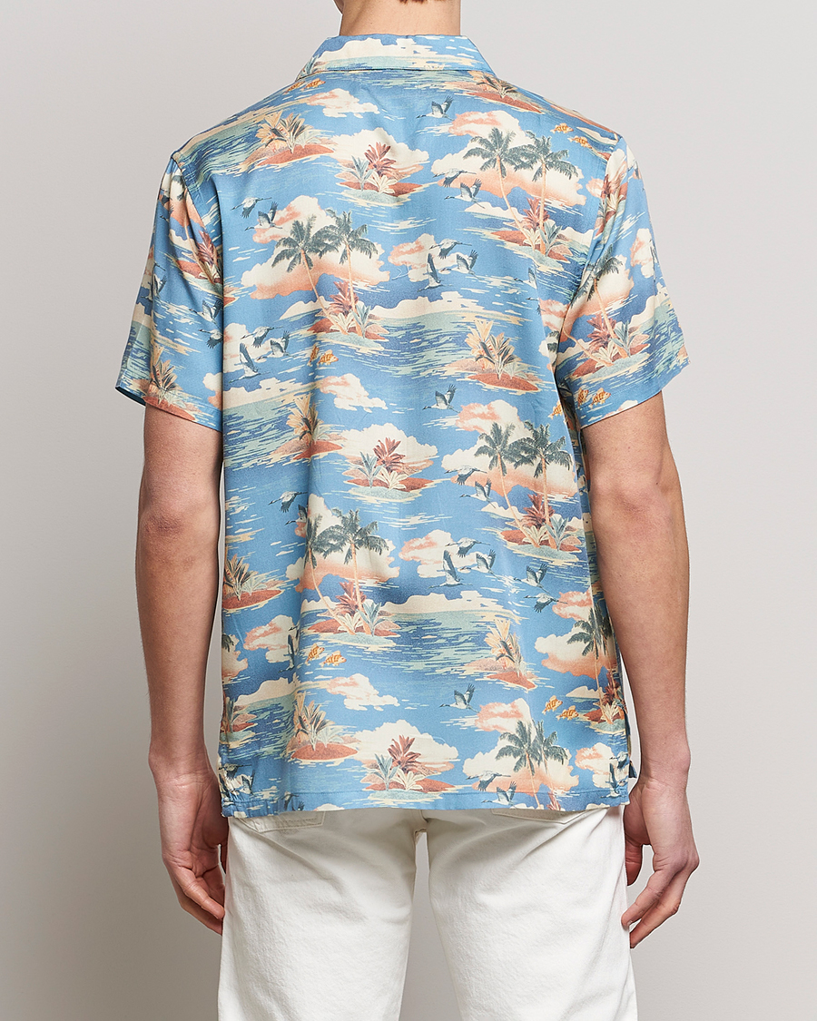 Herre | Skjorter | Nudie Jeans | Arvid Printed Short Sleeve Shirt Hawaii Azure