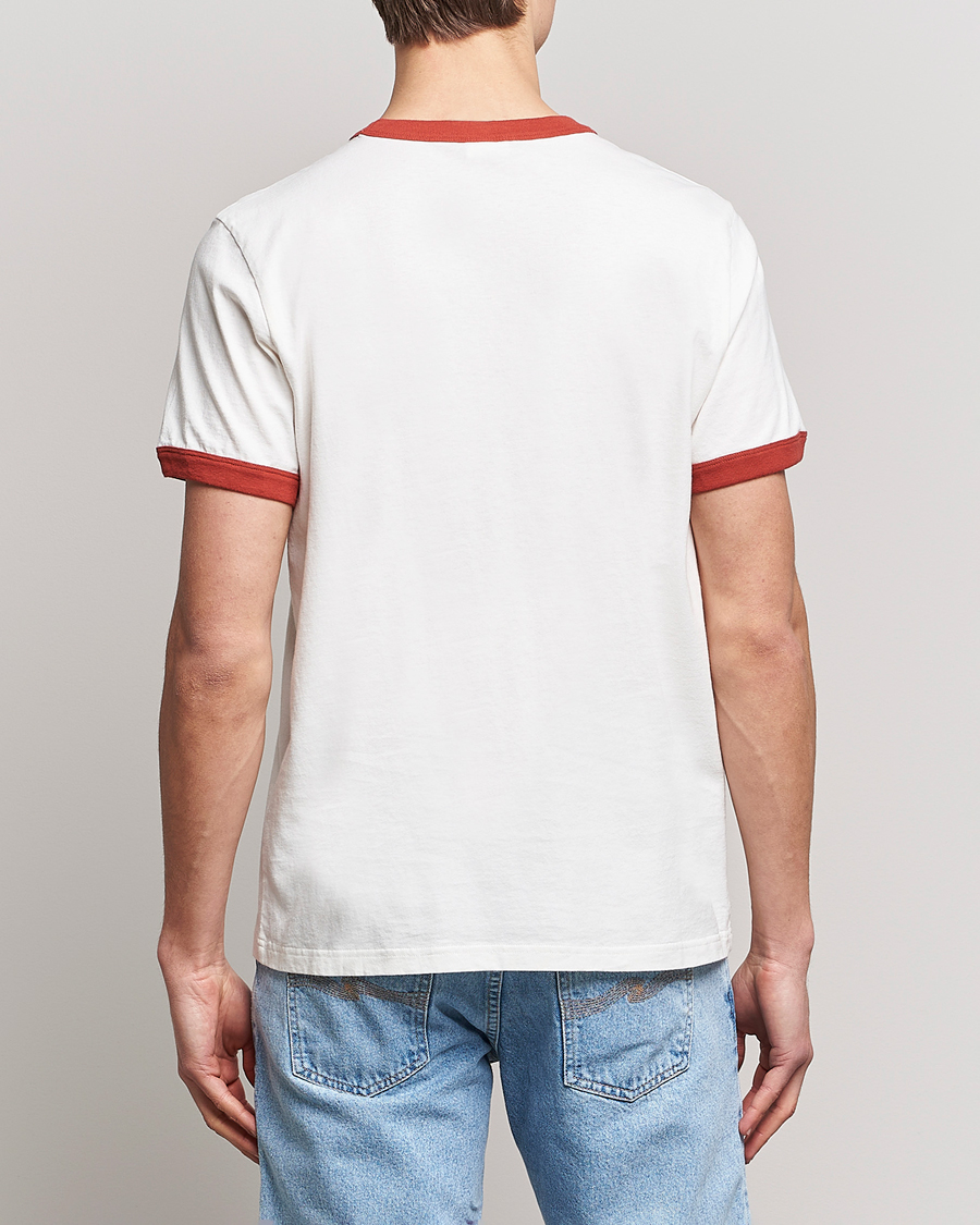 Herre | T-Shirts | Nudie Jeans | Ricky Logo Crew Neck T-Shirt Chalk White