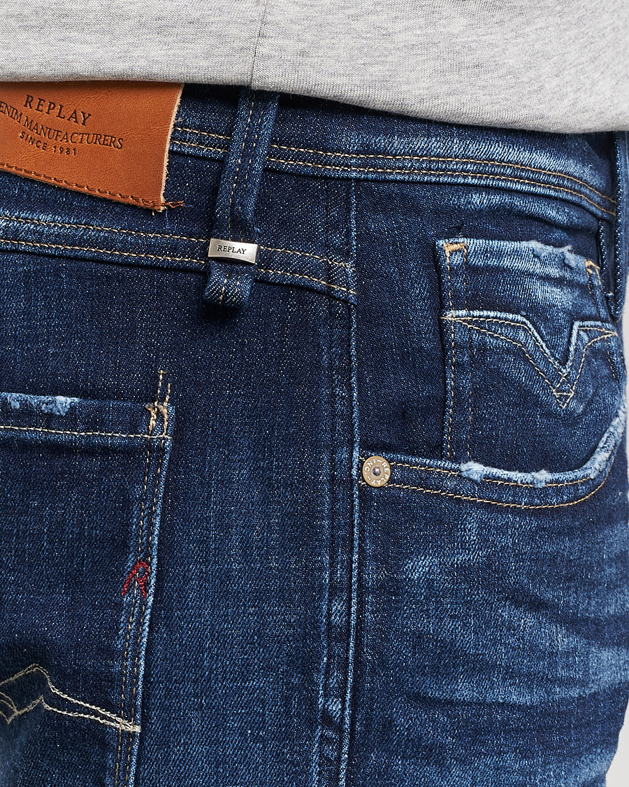 Herre | Jeans | Replay | Anbass Power Stretch 1 Year Wash Jeans Dark Blue