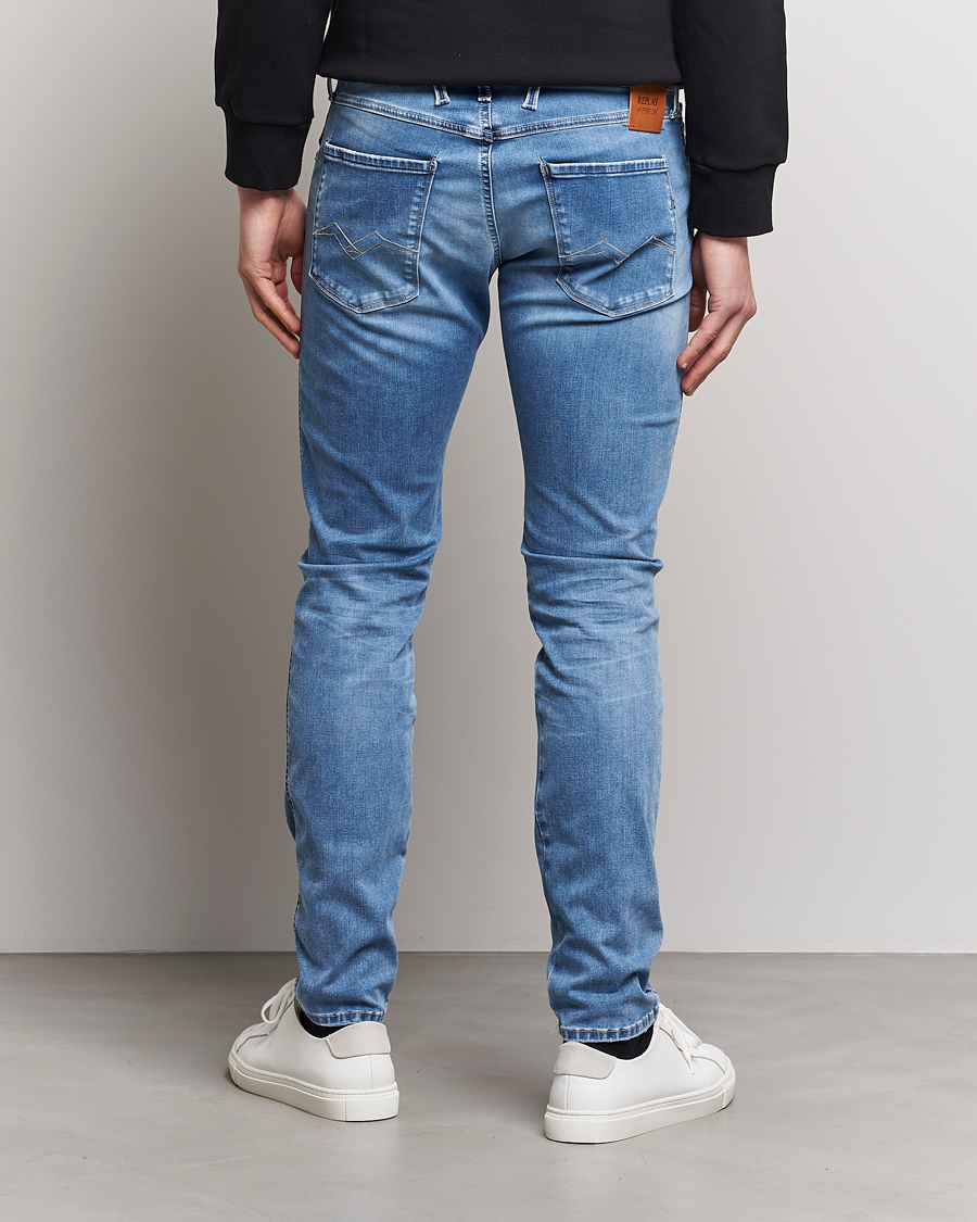 Herre | Jeans | Replay | Anbass Hyperflex X-Lite Shredded Jeans Light Blue