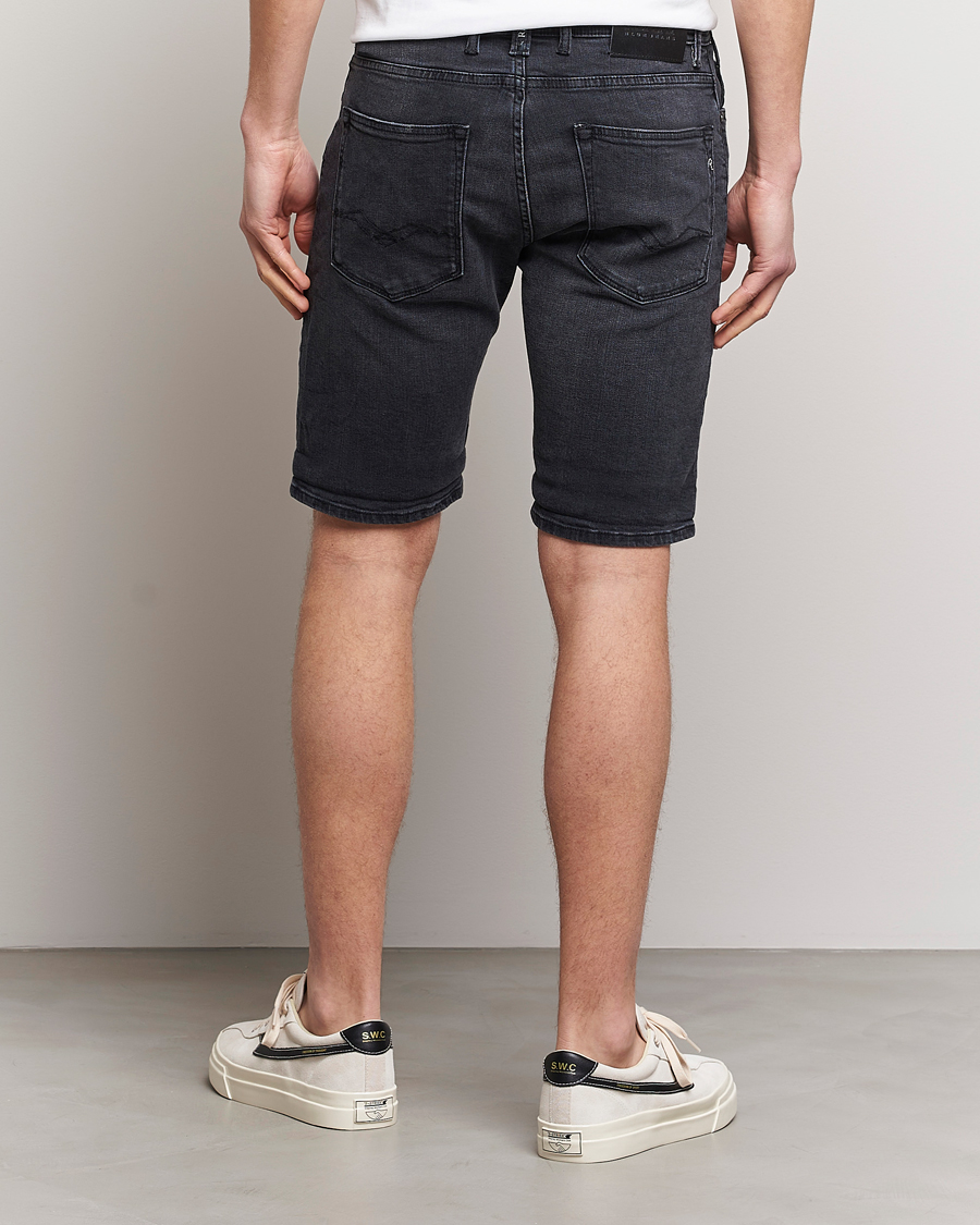 Herre | Shorts | Replay | RBJ901 Super Stretch Bio Denim Shorts Washed Black