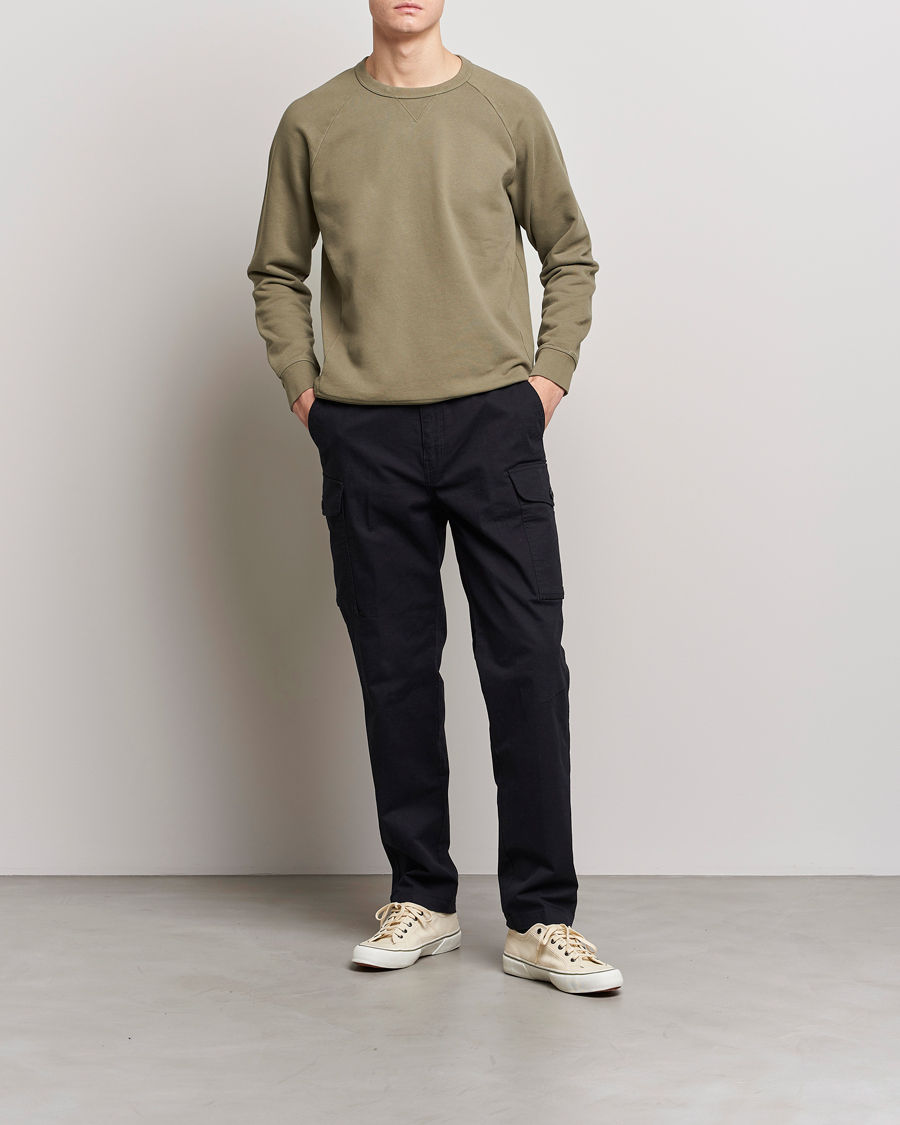 Herre | Trøjer | Replay | Sartoriale Jersey Crew Neck Sweatshirt Sage Green