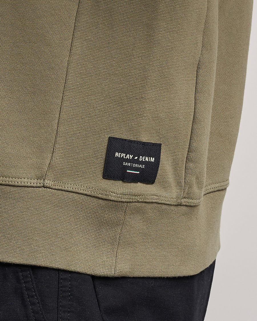Herre | Trøjer | Replay | Sartoriale Jersey Crew Neck Sweatshirt Sage Green