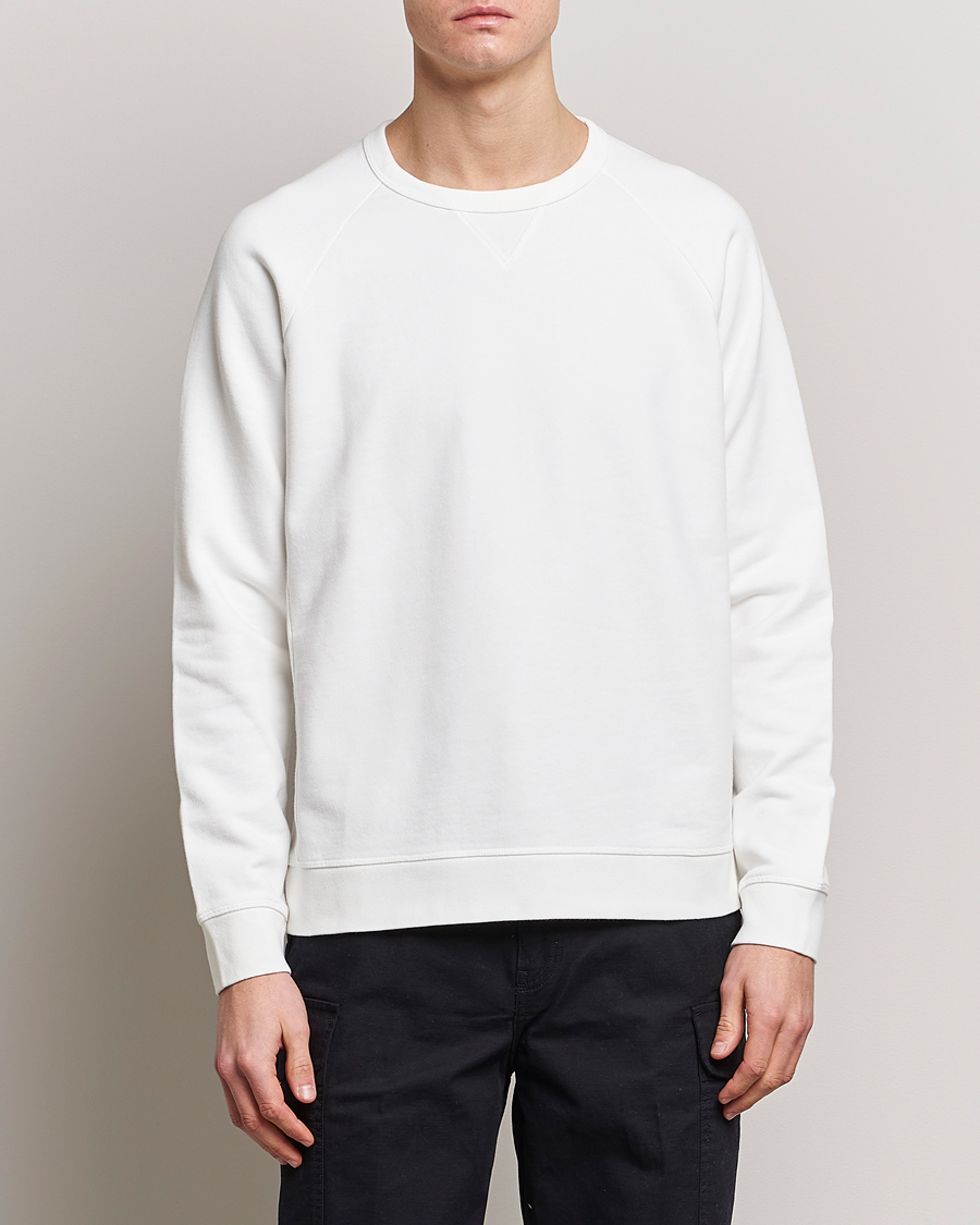 Herre | Trøjer | Replay | Sartoriale Jersey Crew Neck Sweatshirt Chalk White