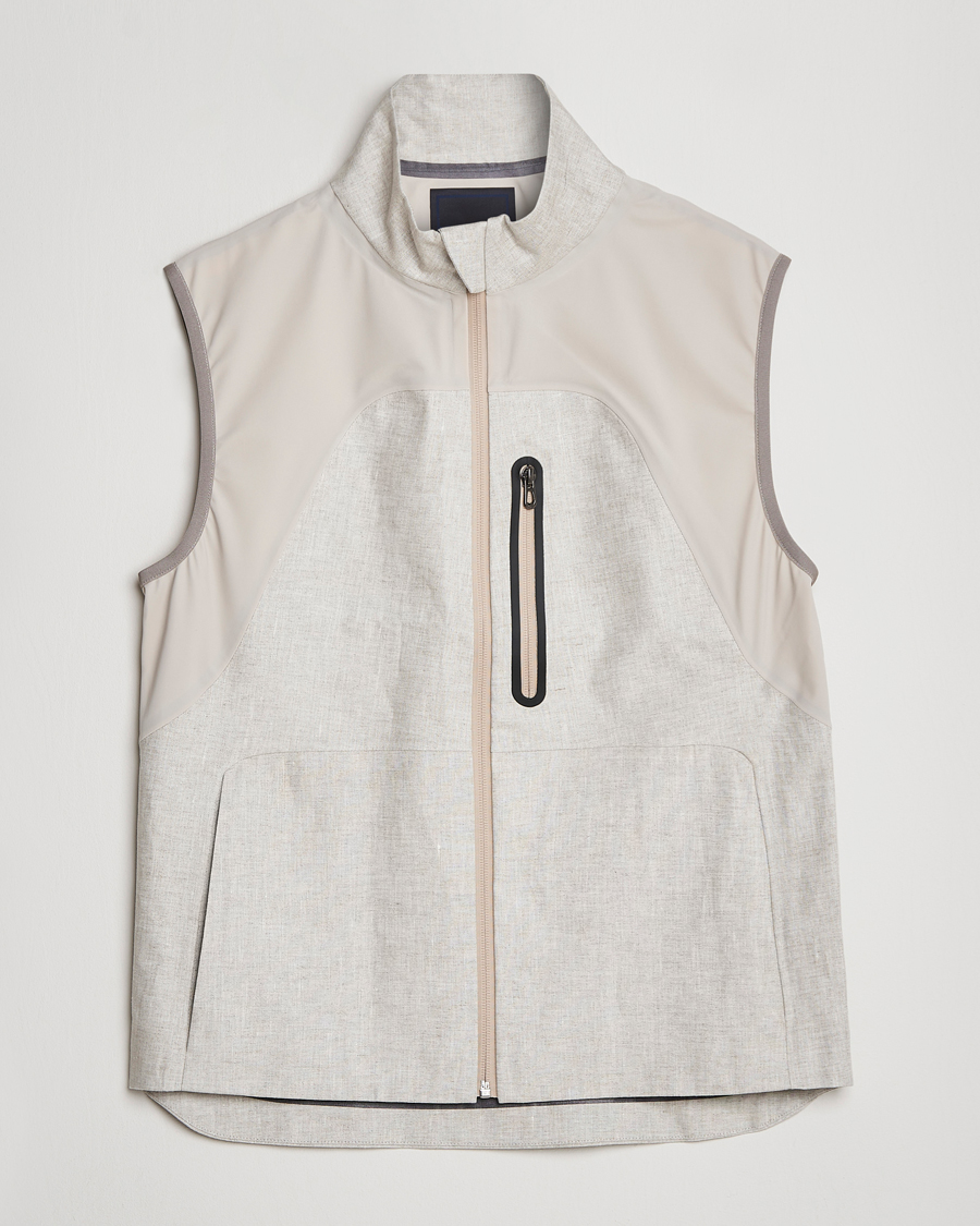 Herre | Veste | SEASE | V-8 Linen Gilet Light Beige