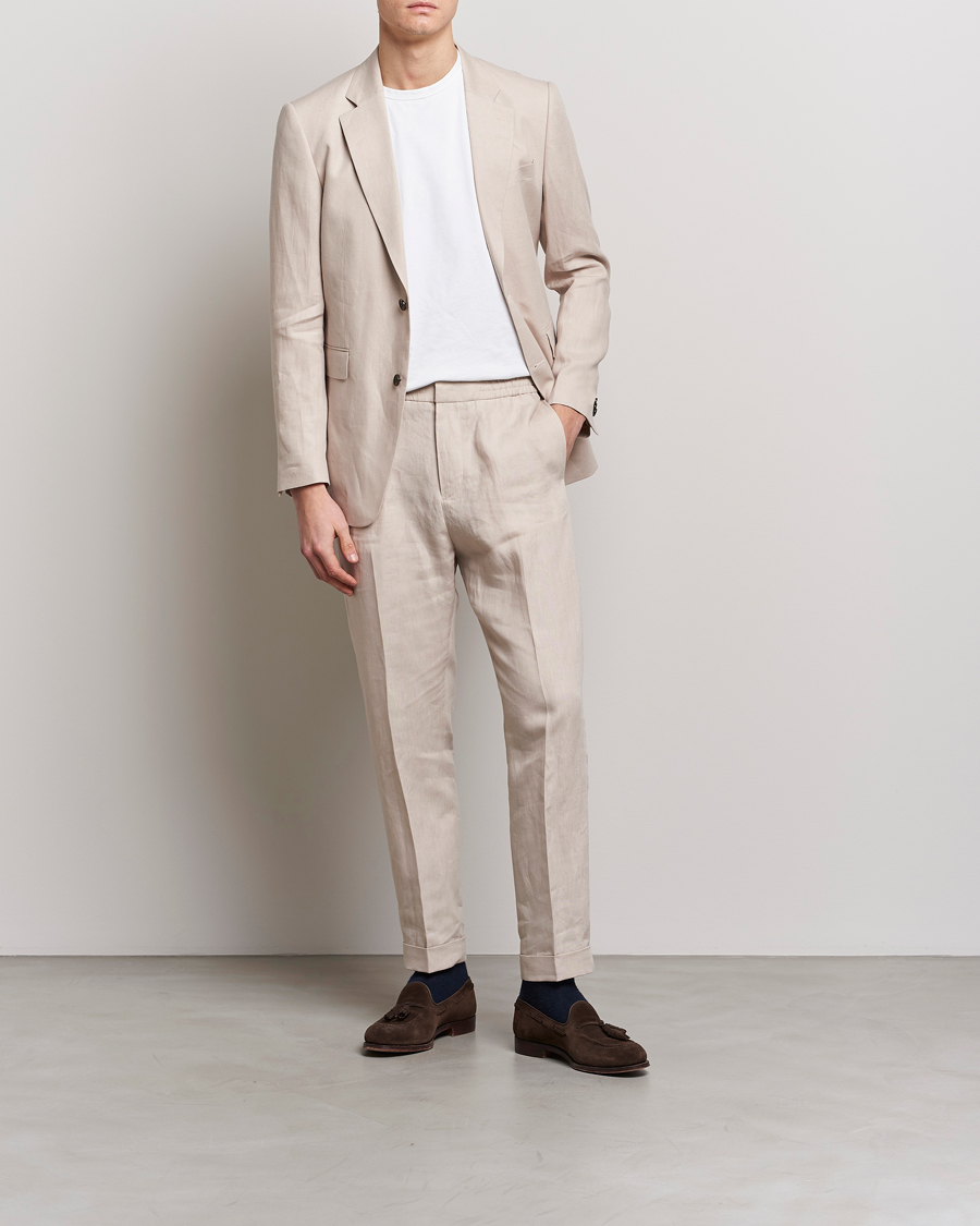 Herre | Bukser | Tiger of Sweden | Taven Linen Trousers Cream Sand