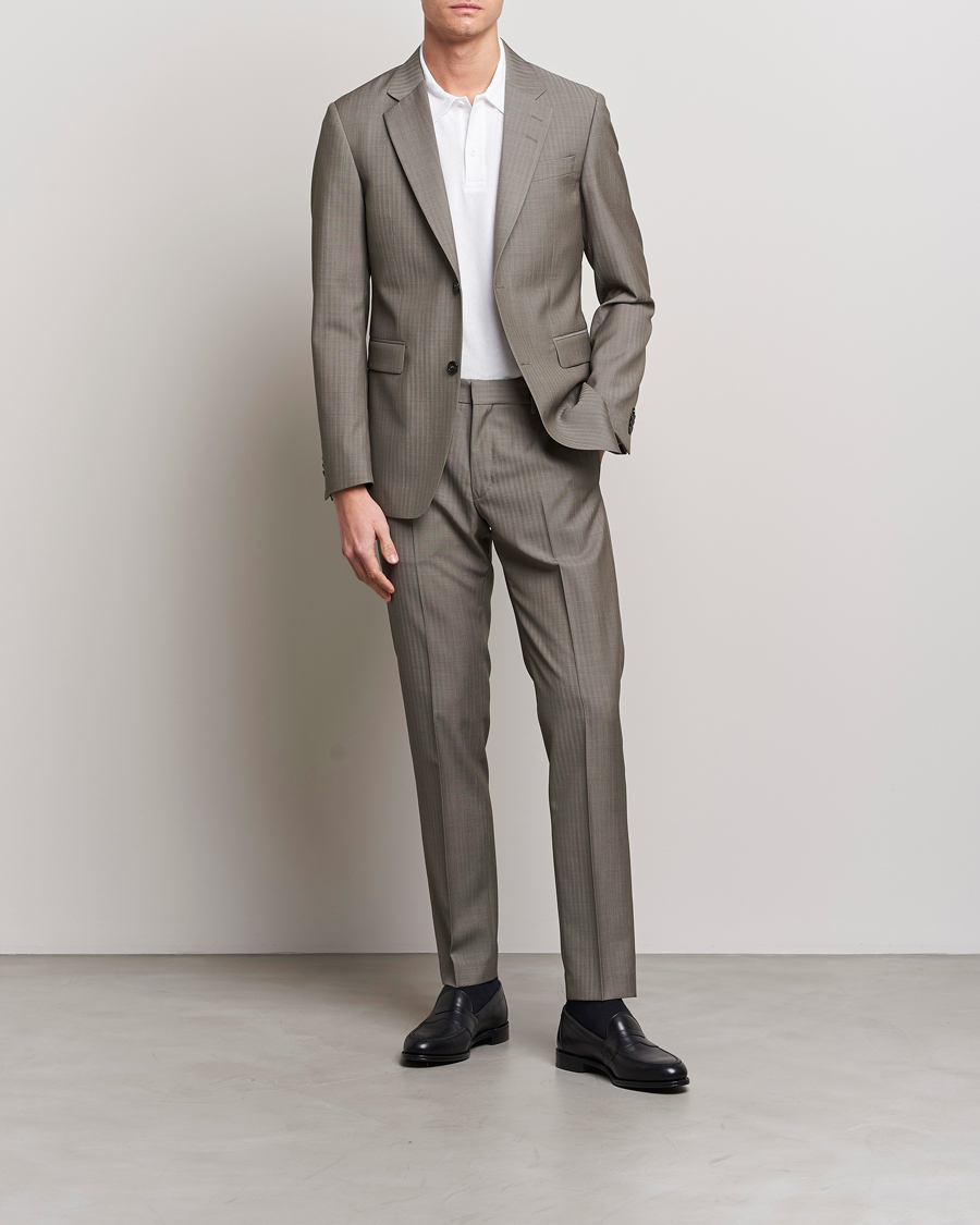 Herre | Blazere & jakker | Tiger of Sweden | Justin Herringbone Wool Blazer Dark Sand