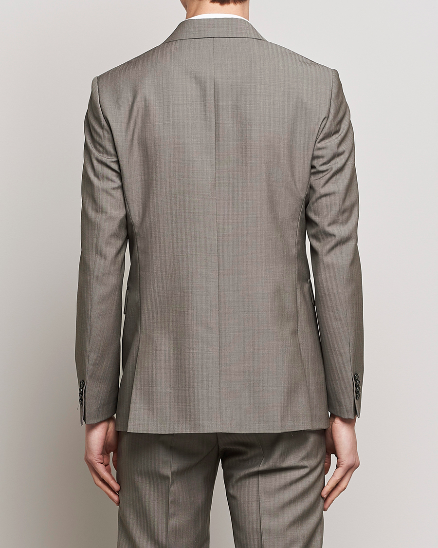 Herre | Blazere & jakker | Tiger of Sweden | Justin Herringbone Wool Blazer Dark Sand
