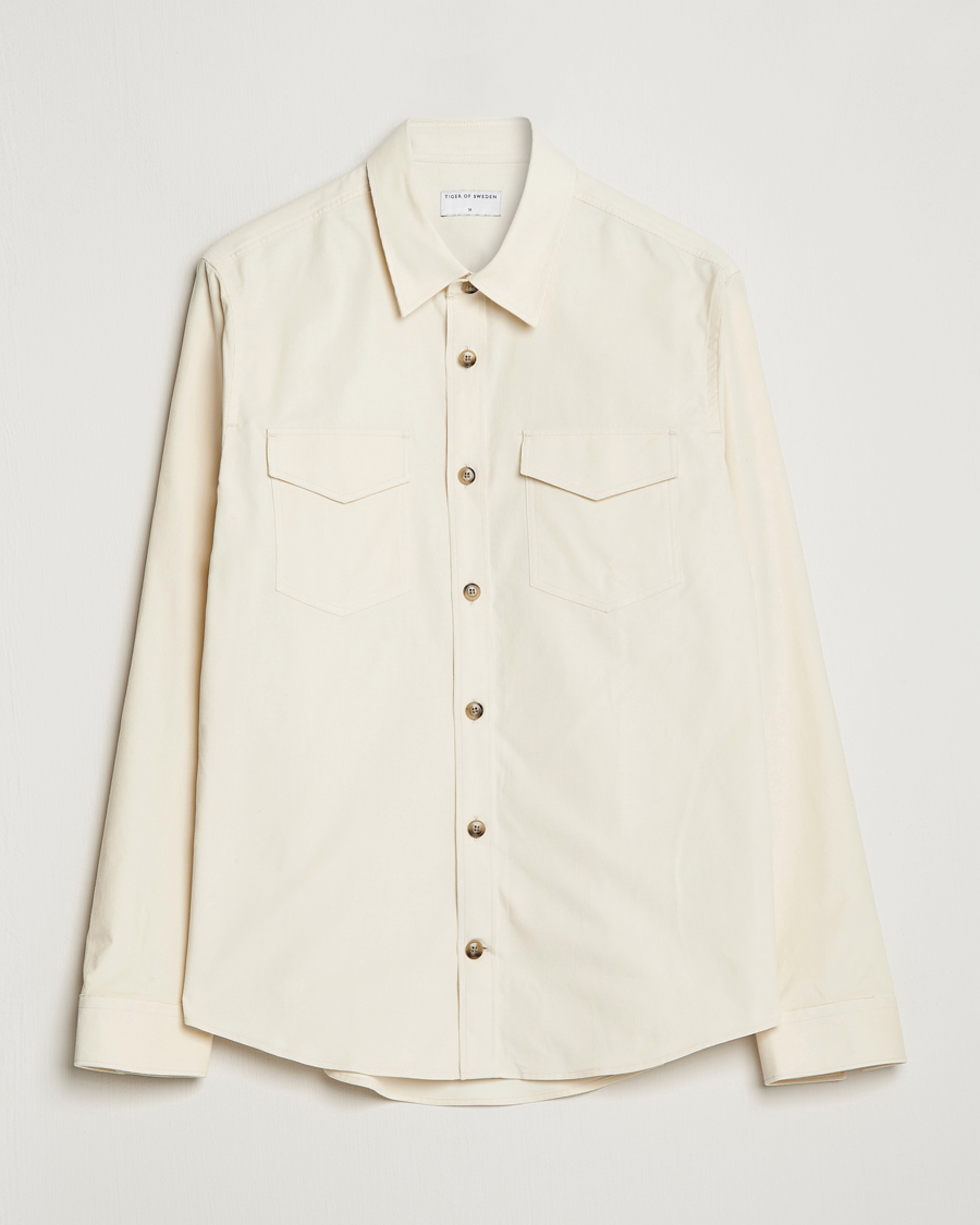 Herre | Skjorter | Tiger of Sweden | Arnou Cotton Overshirt Papirus
