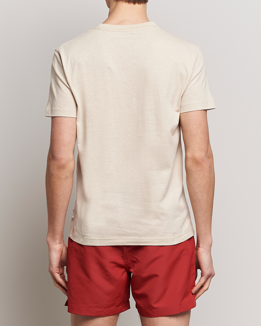 Herre | T-Shirts | Tiger of Sweden | Dillan Linen Cotton T-Shirt Cream Sand