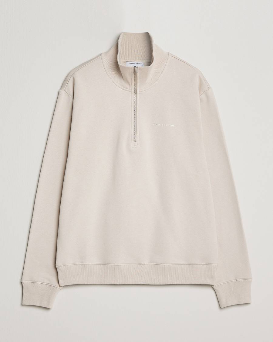 Herre | Trøjer | Tiger of Sweden | Marlon Half Zip Sweater Light Ivory