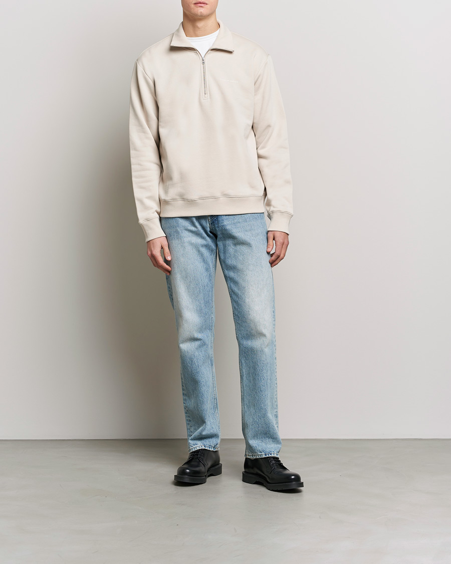 Herre | Trøjer | Tiger of Sweden | Marlon Half Zip Sweater Light Ivory