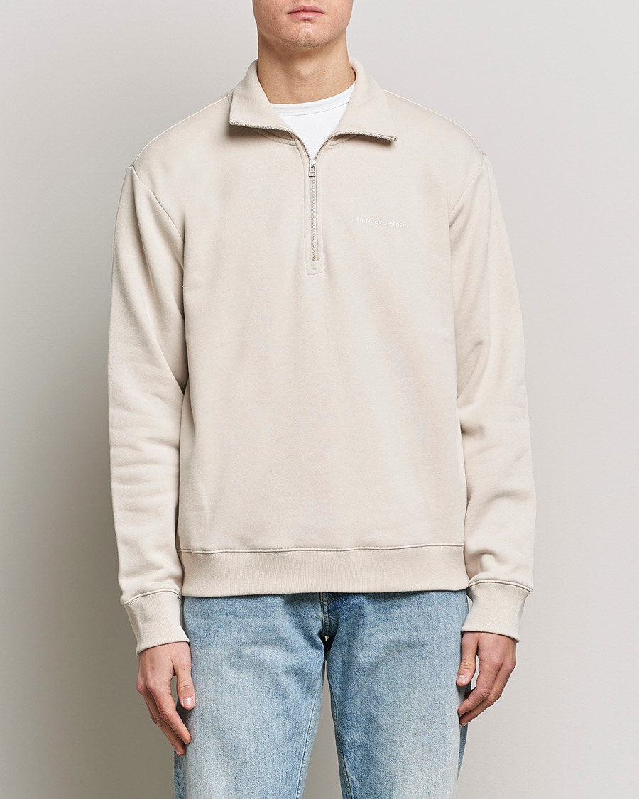 Herre | Trøjer | Tiger of Sweden | Marlon Half Zip Sweater Light Ivory