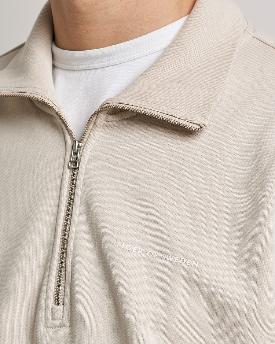 Herre | Trøjer | Tiger of Sweden | Marlon Half Zip Sweater Light Ivory