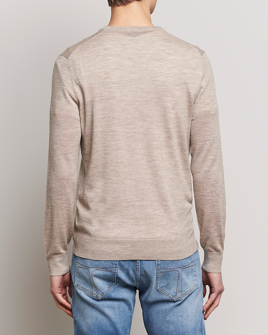 Herre | Trøjer | Tiger of Sweden | Nichols Extra Fine Merino Crew Neck Beige Melange