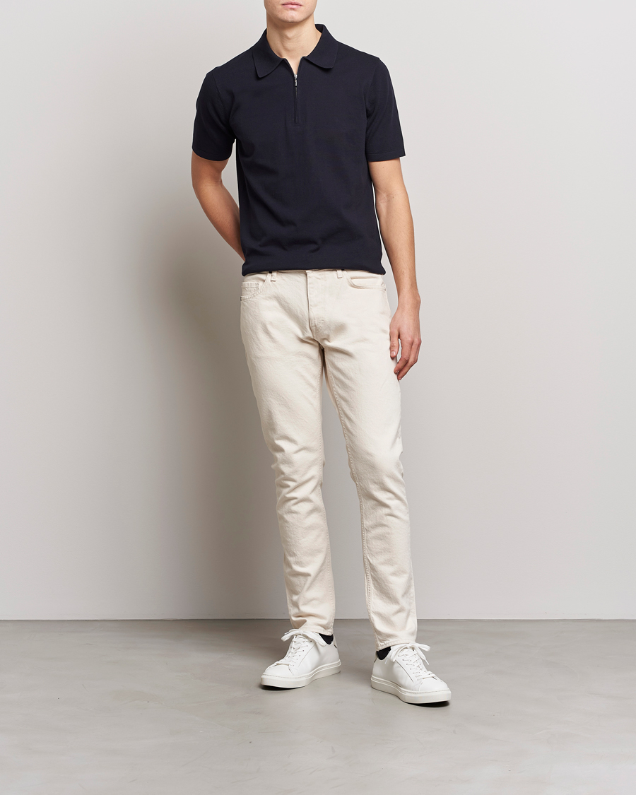 Herre | Polotrøjer | Tiger of Sweden | Orbit Cotton Half Zip Light Ink