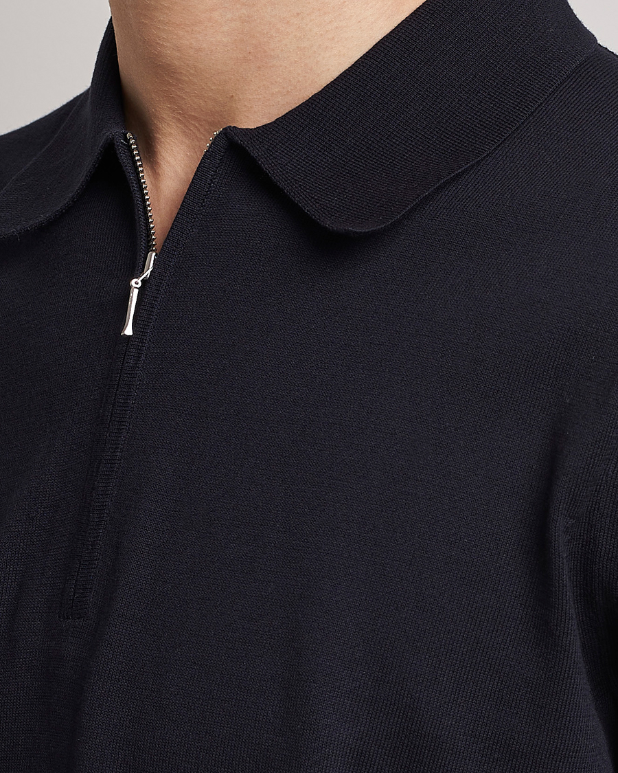 Herre | Polotrøjer | Tiger of Sweden | Orbit Cotton Half Zip Light Ink