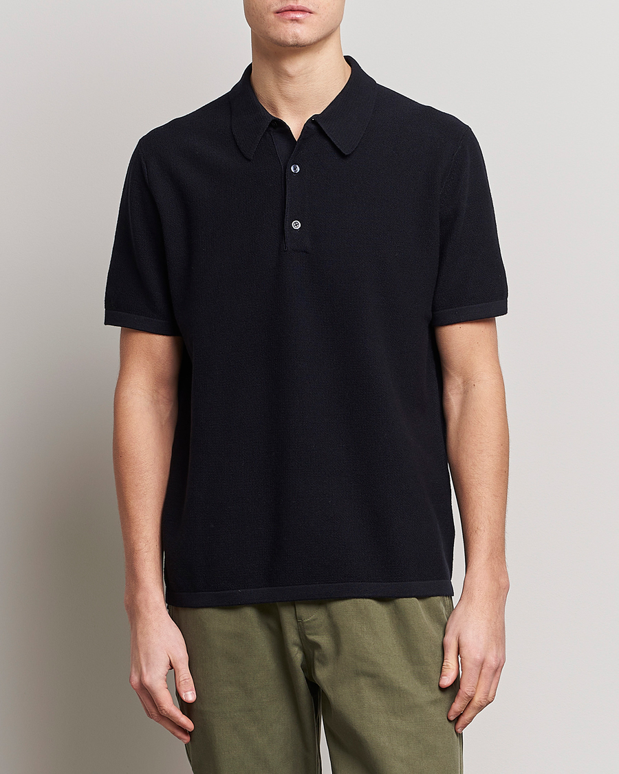 Herre | Strikkede polotrøjer | Tiger of Sweden | Jenkim Knitted Pique Dark Ink