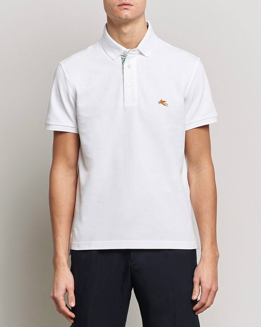 Herre |  | Etro | Short Sleeve Contrast Paisley Polo White