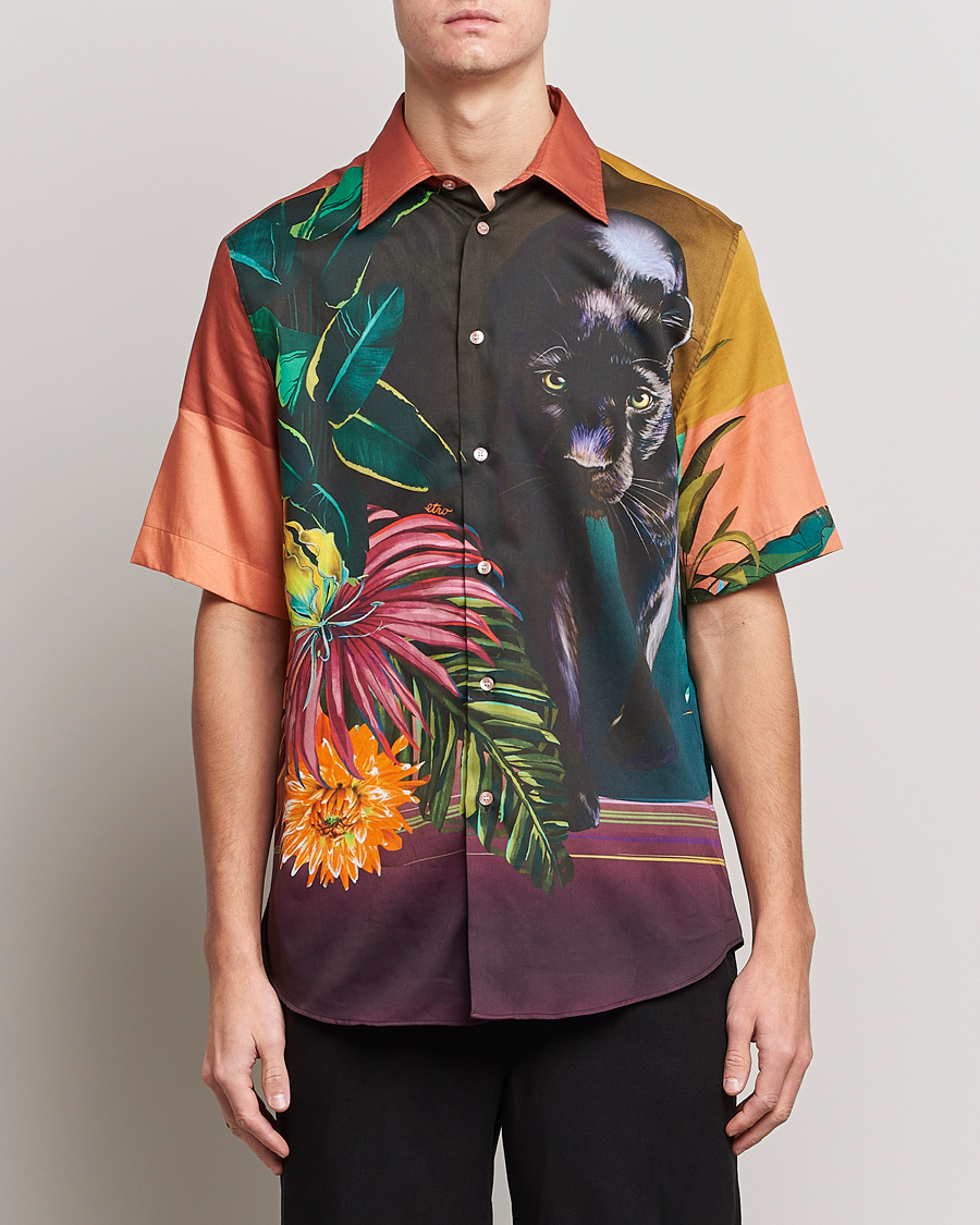 Herre | Kortærmede skjorter | Etro | Printed Camp Collar Shirt Multicolor