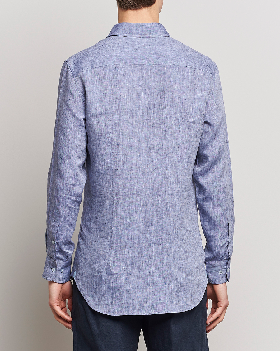 Herre | Skjorter | Etro | Linen Sport Shirt Dark Blue