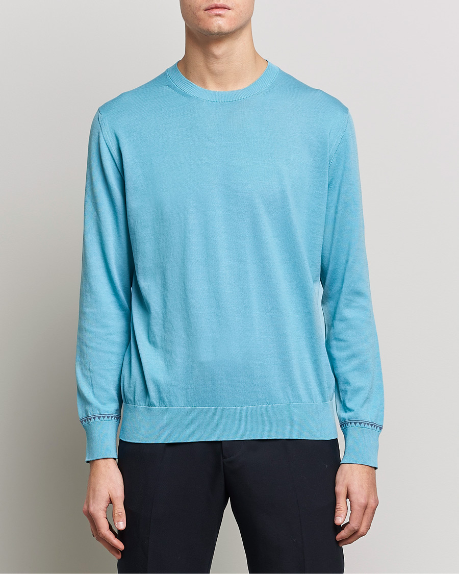 Herre | Pullovers med rund hals | Etro | Crew Neck Pullover Azzurro