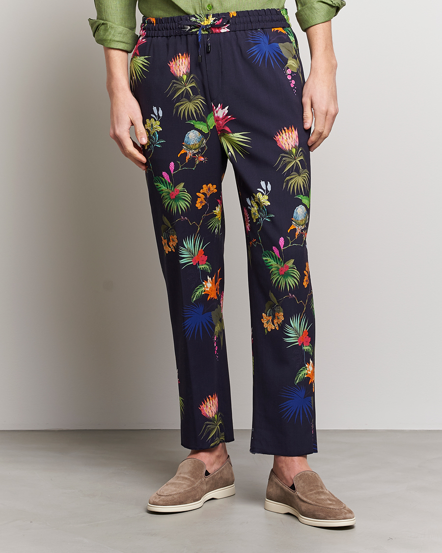Herre | Etro | Etro | Printed Casual Trousers Navy