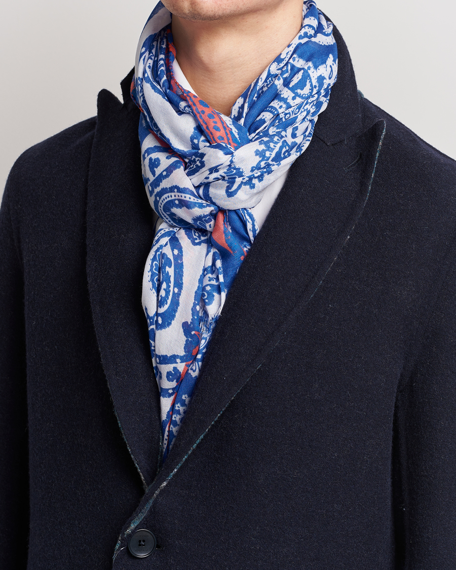 Herre | Etro Shaal Nur Cashmere Blend Scarf Blue | Etro | Shaal Nur Cashmere Blend Scarf Blue