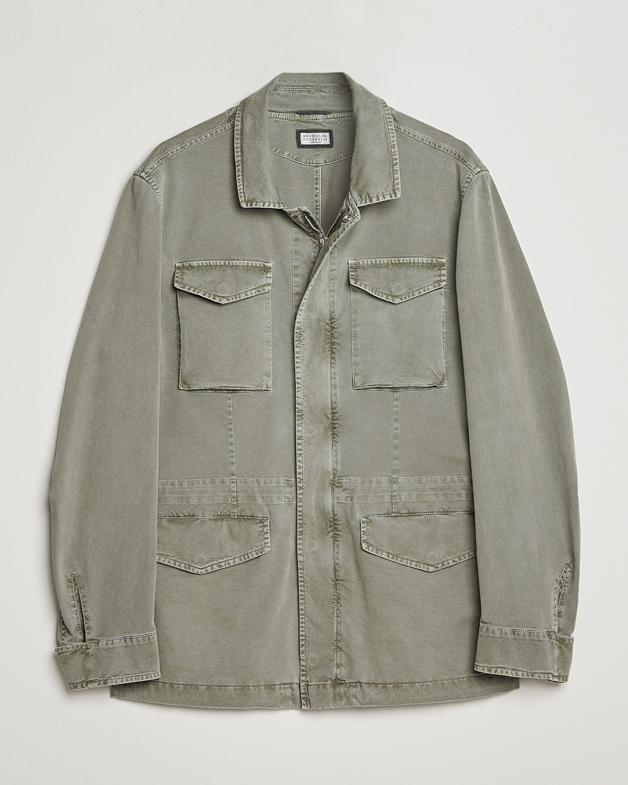 Brunello Cotton Field Jacket Olive - CareOfCarl.dk