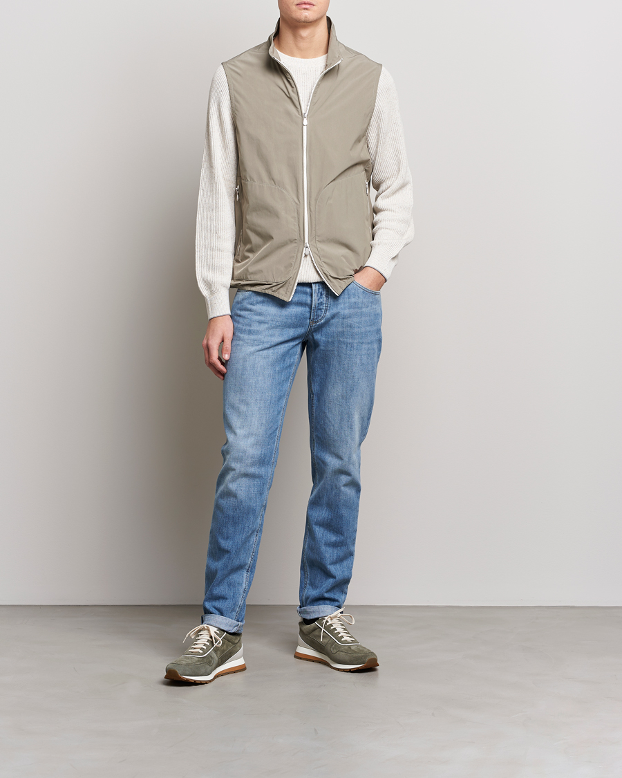 Herre | Veste | Brunello Cucinelli | Lightweight Nylon Gilet Olive