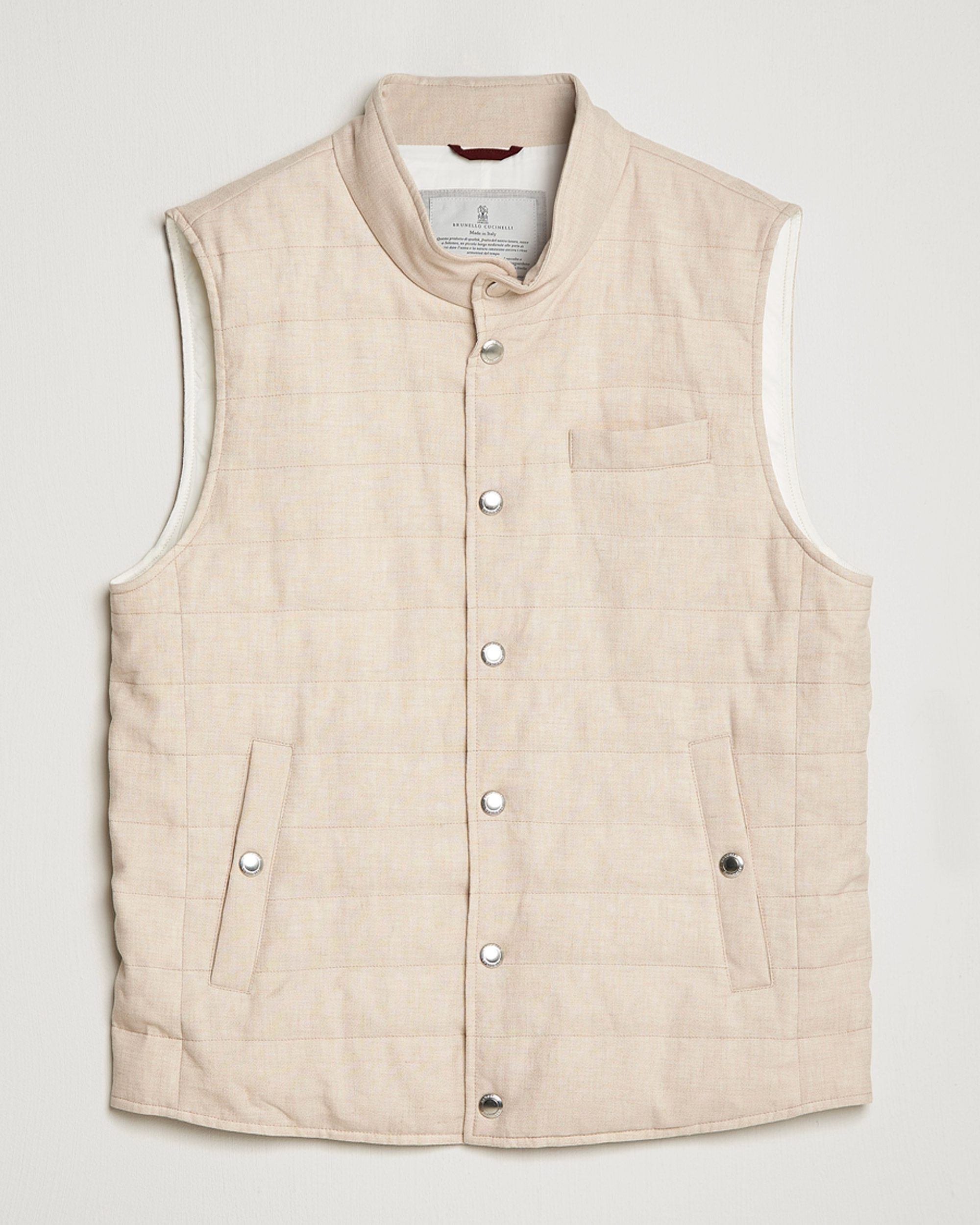Herre | Veste | Brunello Cucinelli | Cotton/Linen Gilet Light Beige