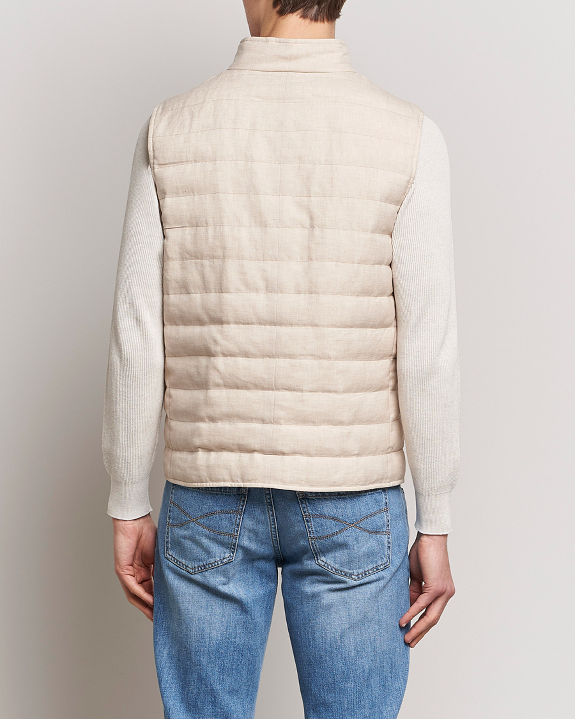 Herre | Veste | Brunello Cucinelli | Cotton/Linen Gilet Light Beige