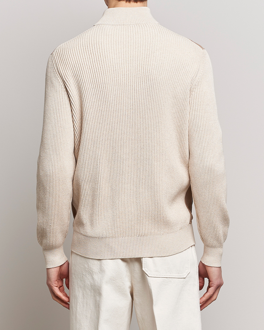 Herre | Jakker | Brunello Cucinelli | Suede Knit Bomber Jacket Beige Suede