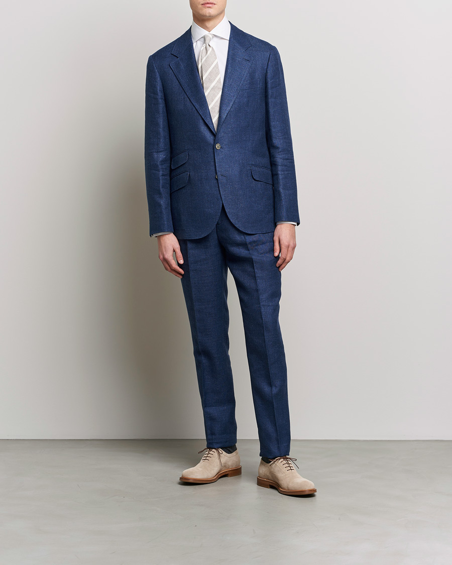 Herre | Jakkesæt | Brunello Cucinelli | Linen/Silk Suit Royal Blue