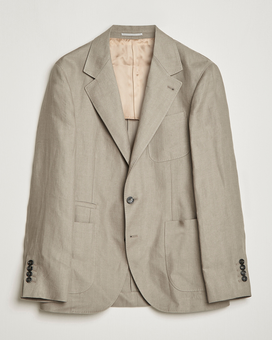 Herre | Blazere & jakker | Brunello Cucinelli | Linen Blazer Olive